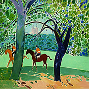 森の乗馬（セントラルパーク）
<br>P100（162×112cm）
<br>油彩