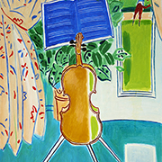 バイオリンのある音楽の部屋
<br>P30（91×65.2cm）
<br>油彩